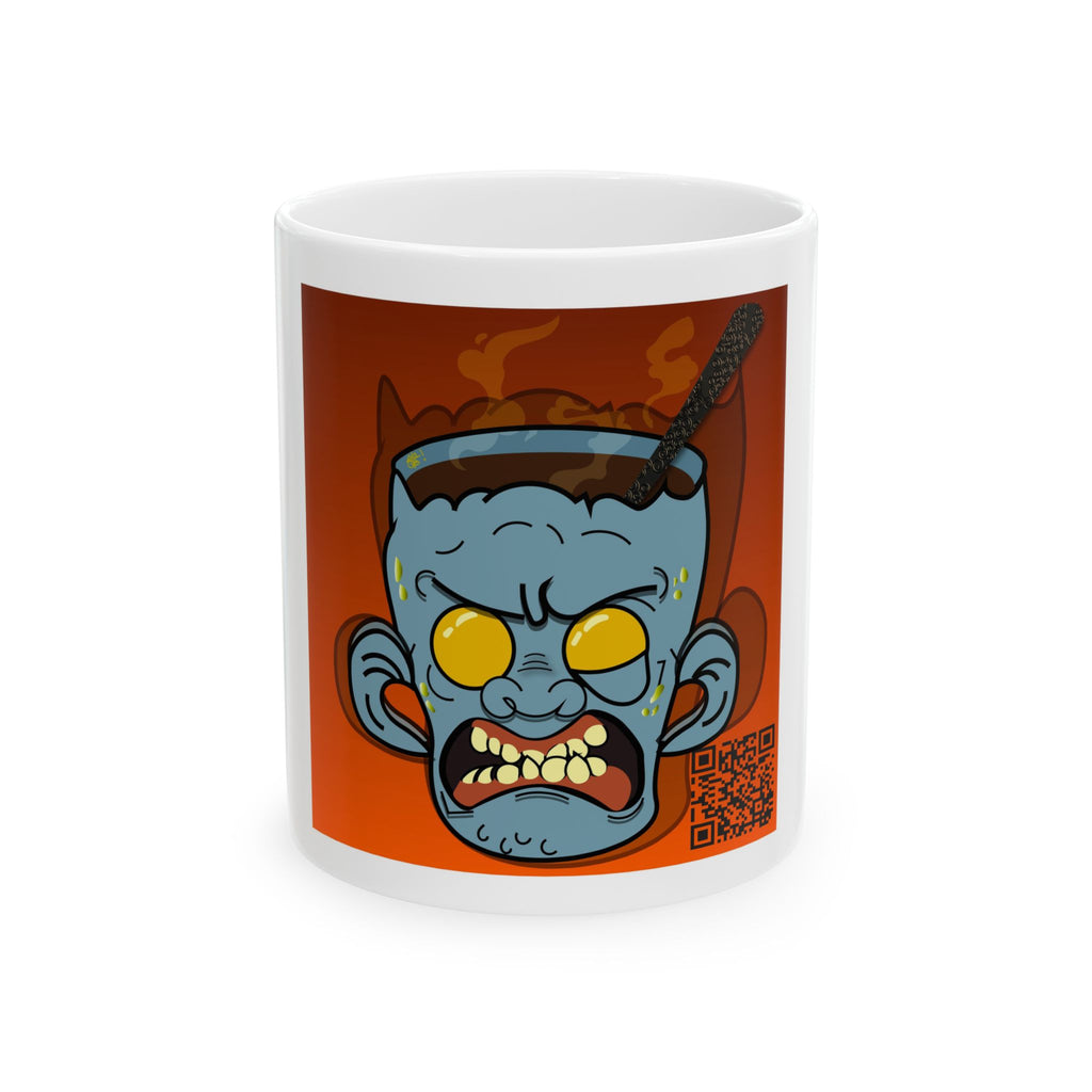 Angry Zombie Head Ceramic Mug — Horror Coffee Cup (11oz, 15oz)