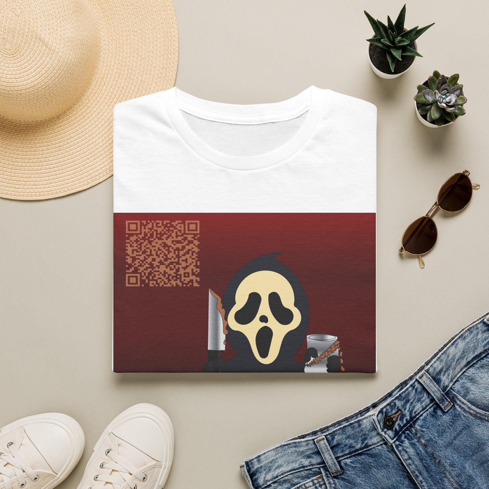 Scream Mask Graphic T‑Shirt — Horror Movie Knife Design