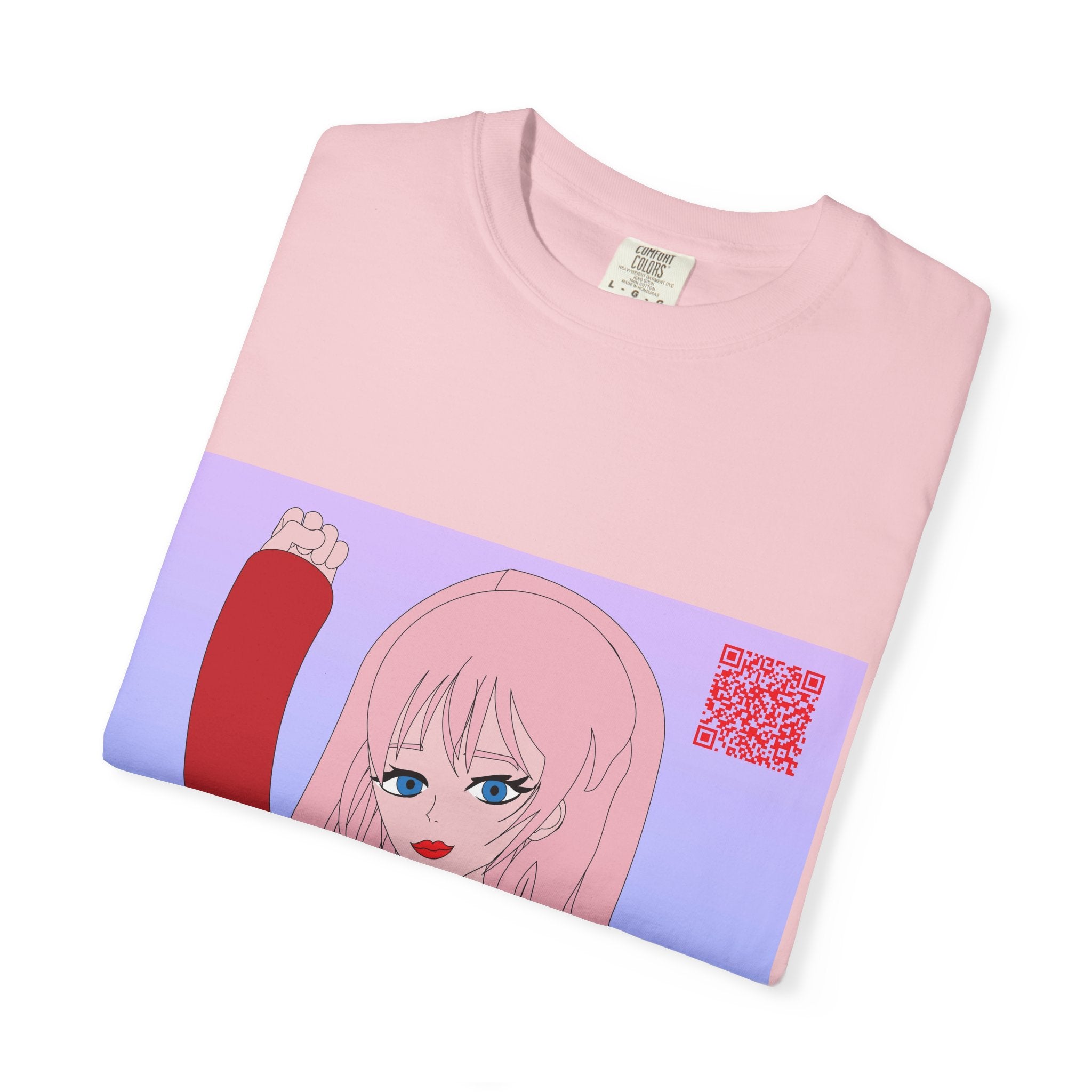 Anime Girl Graphic T-Shirt — Pink Hair Illustration Tee