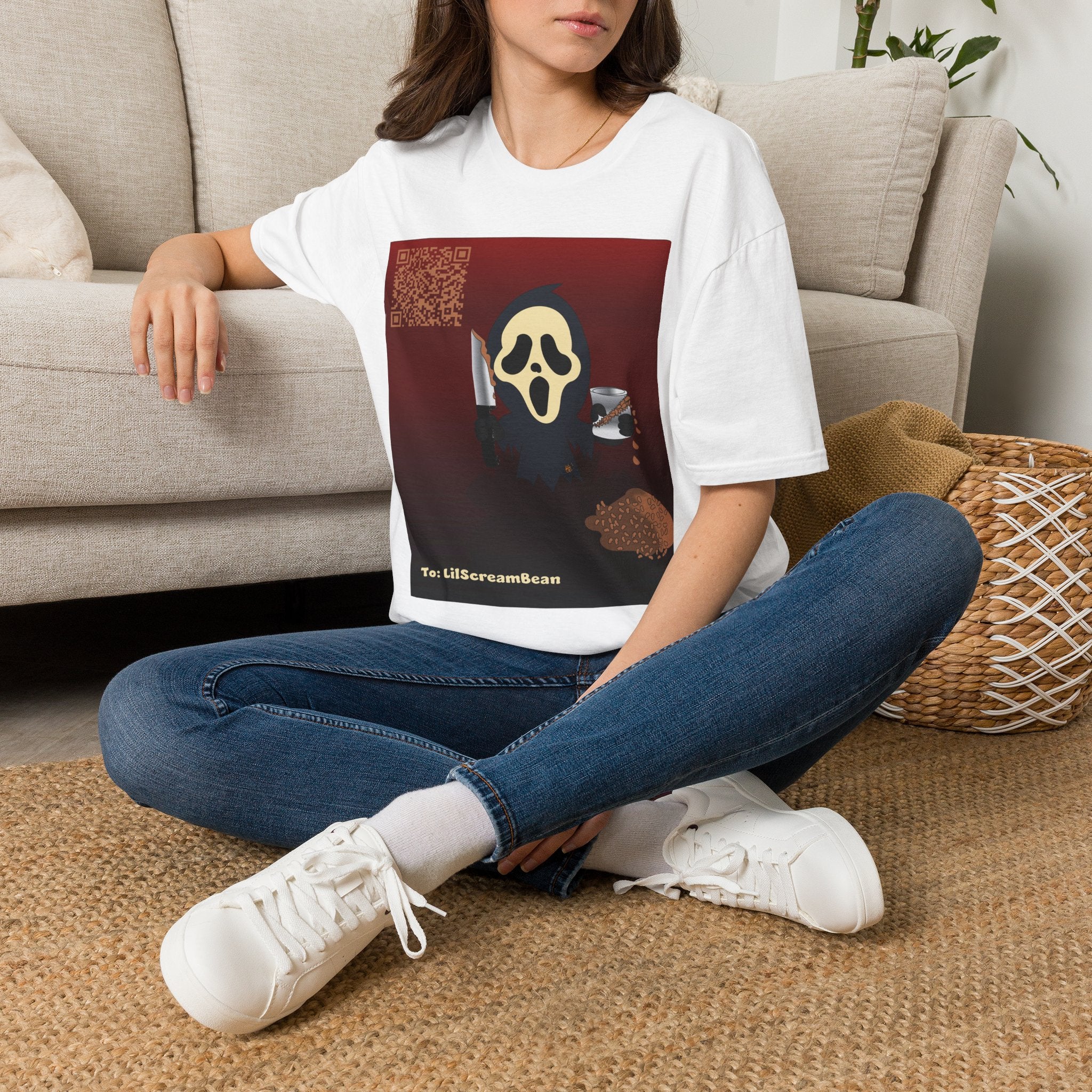 Scream Mask Graphic T‑Shirt — Horror Movie Knife Design
