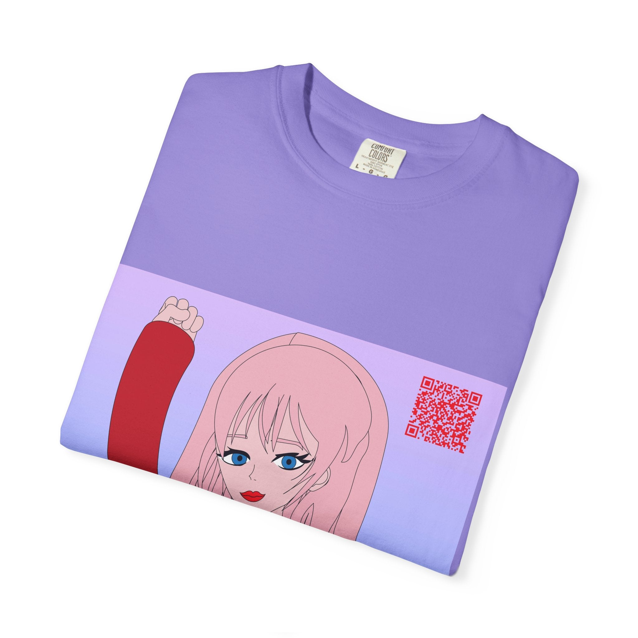 Anime Girl Graphic T-Shirt — Pink Hair Illustration Tee
