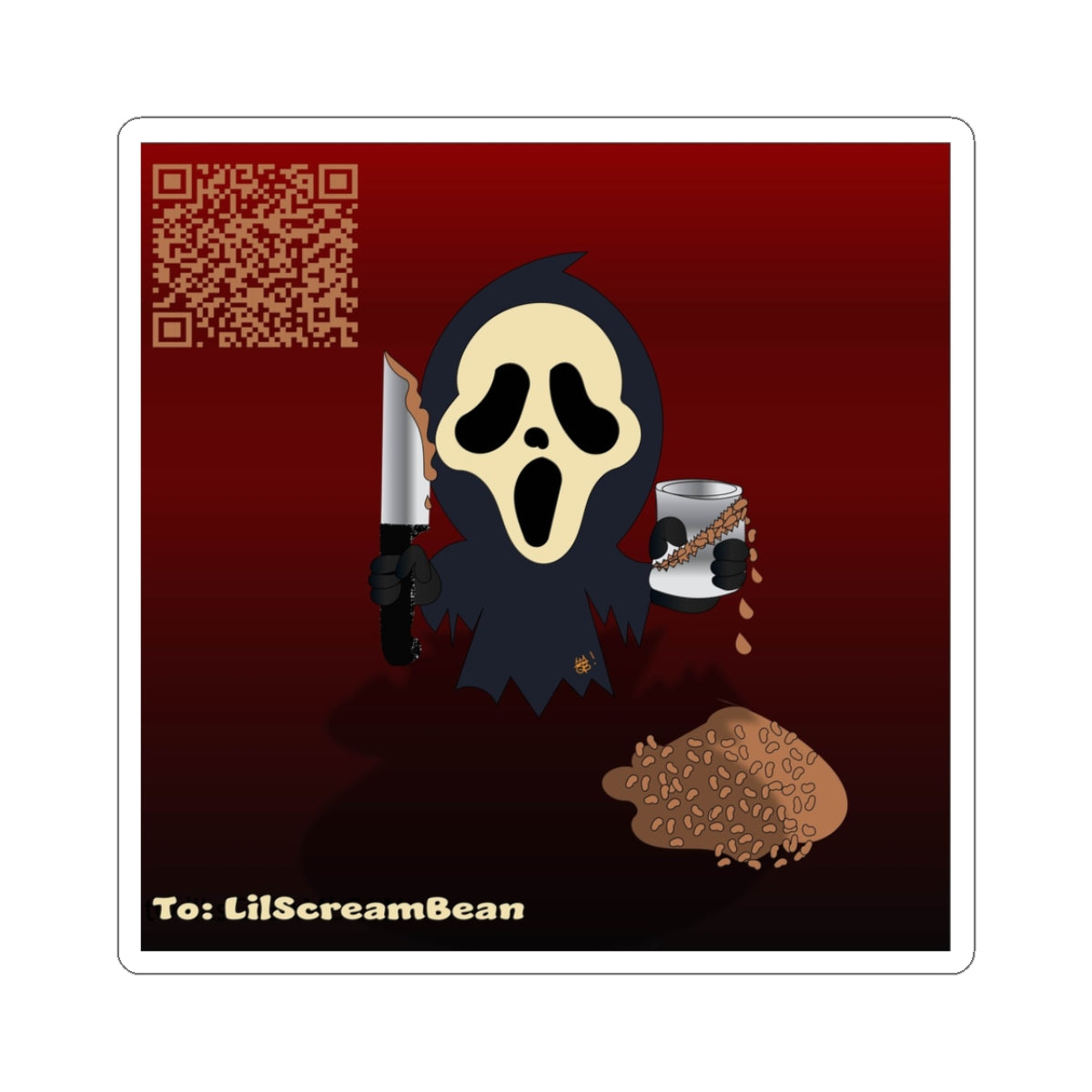 Scream Mask Horror Sticker — Ghostface Killer Design (Kiss-Cut)