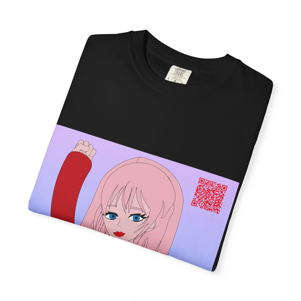 Anime Girl Graphic T-Shirt — Pink Hair Illustration Tee