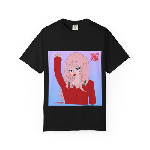Anime Girl Graphic T-Shirt — Pink Hair Illustration Tee